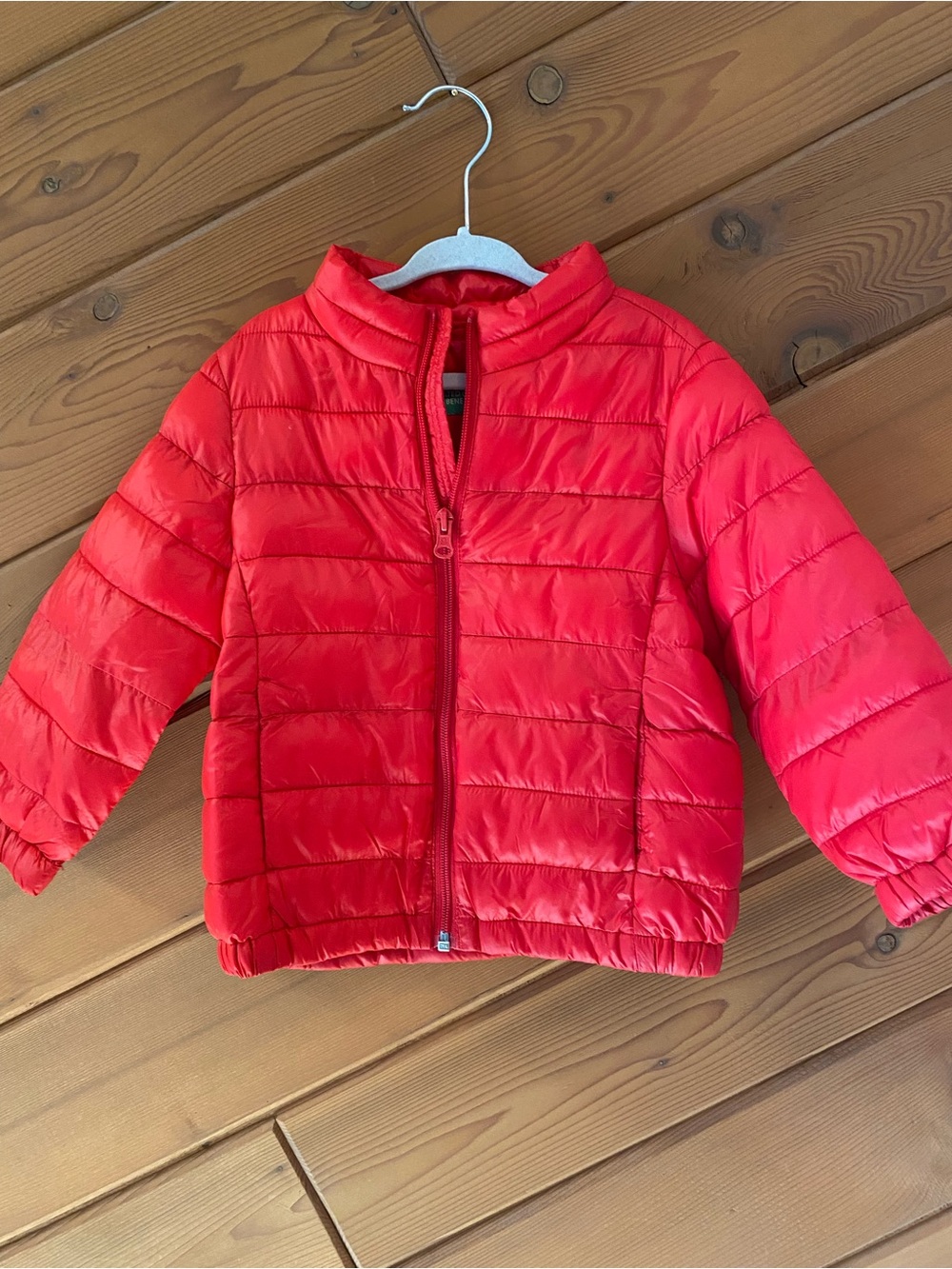 United Colors Of Benetton Bright Red Quilted Puffer Jacket